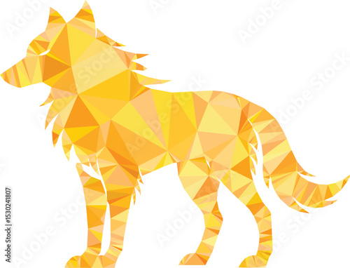 Geometric wolf silhouette illustration isolated on white background design for creative projects.