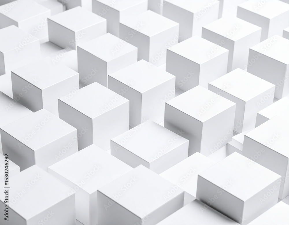 A collection of white blocks arranged in a repeating pattern, creating a minimalist and abstract design A collection of white blocks arranged in a repeating pattern, creating a minimalist and abstract design