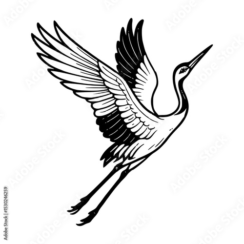 elegant Japanese crane design