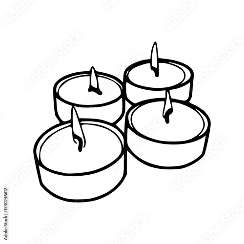 tealight candles vector set