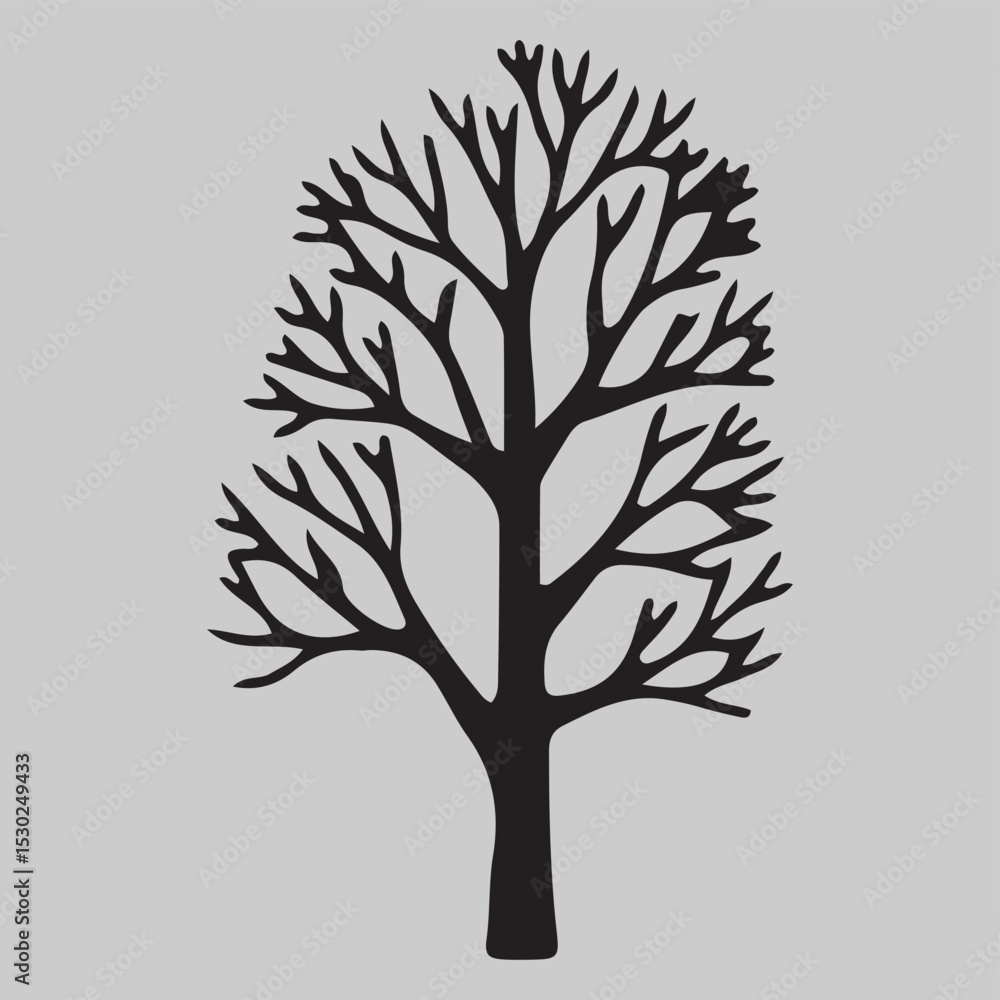 Obraz premium Bare Tree Silhouette Illustration
