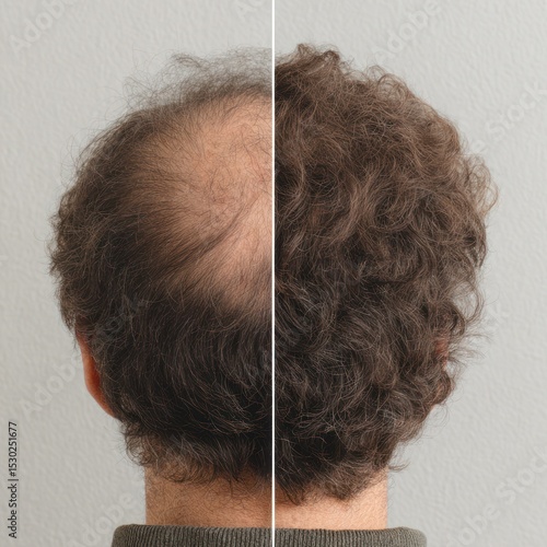 Transformation from thinning to thick healthy hair showcases effectiveness of hair loss treatment approach