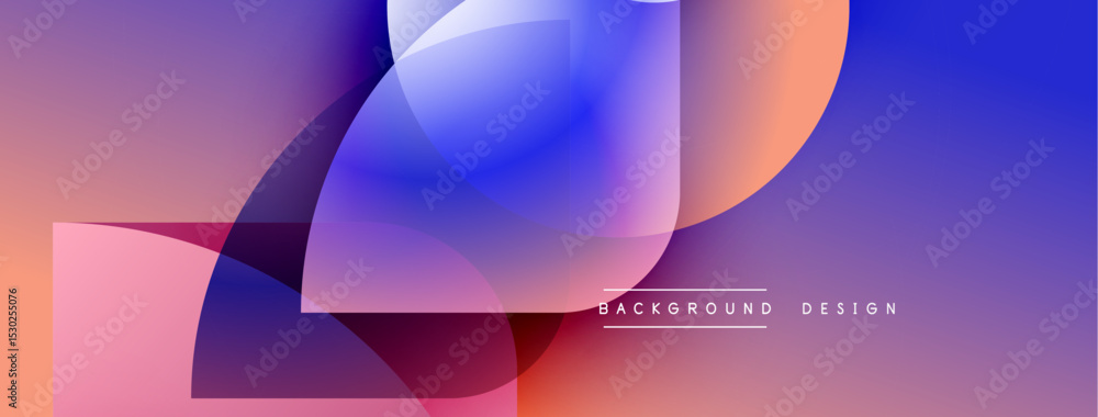 Obraz premium Abstract colorful shapes overlap, creating dynamic gradient background. Modern design elements suggest fluidity, innovation.