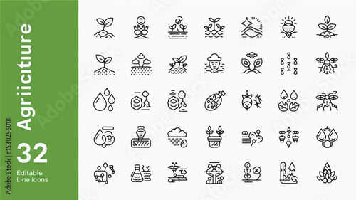 Agriculture Line Editable Icons set. Vector illustration in modern thin line style of agronomy related icons (2)_traced