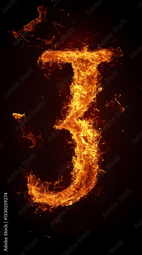 Fototapeta premium abstract fire flame forming letter shape