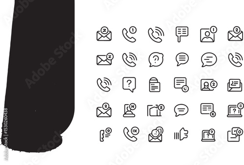 Contact Us Line Editable Icons set. Vector illustration in modern thin line style of communication icons messages, calls, chat bot, help, correspondence (4)_traced