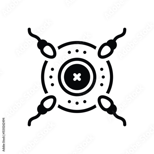 Black solid icon for infertility