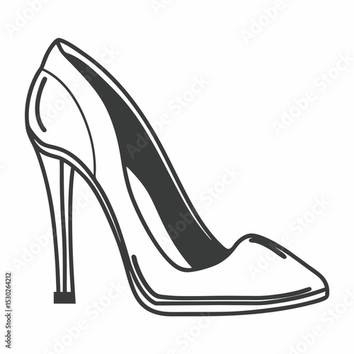 Illustration of a high heel shoe with a stiletto heel
