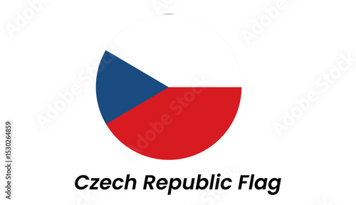 Circular Czech Republic Flag Design Element