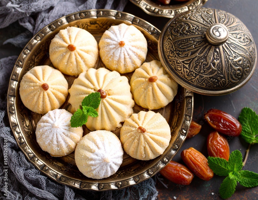 Middle Eastern ma'amoul cookies with date filling Middle Eastern ma'amoul cookies with date filling