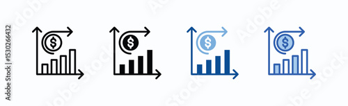 Forecasting icon sheet multiple style collection isolated vector
