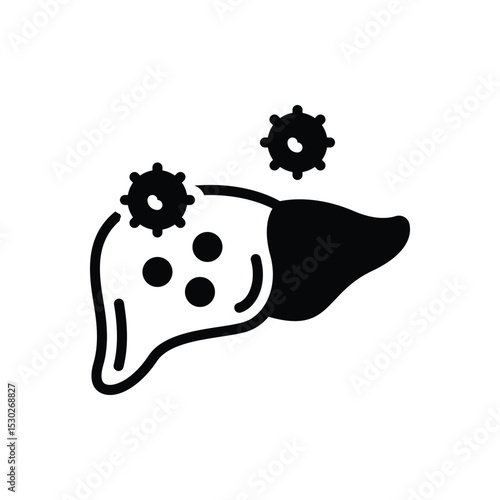 Black solid icon for hepatitis