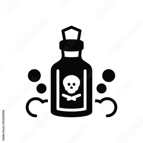 Black solid icon for poisoning