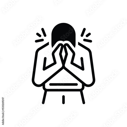 Black solid icon for allergy