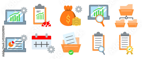 Tools & Monitoring – Flat Design Icons Set