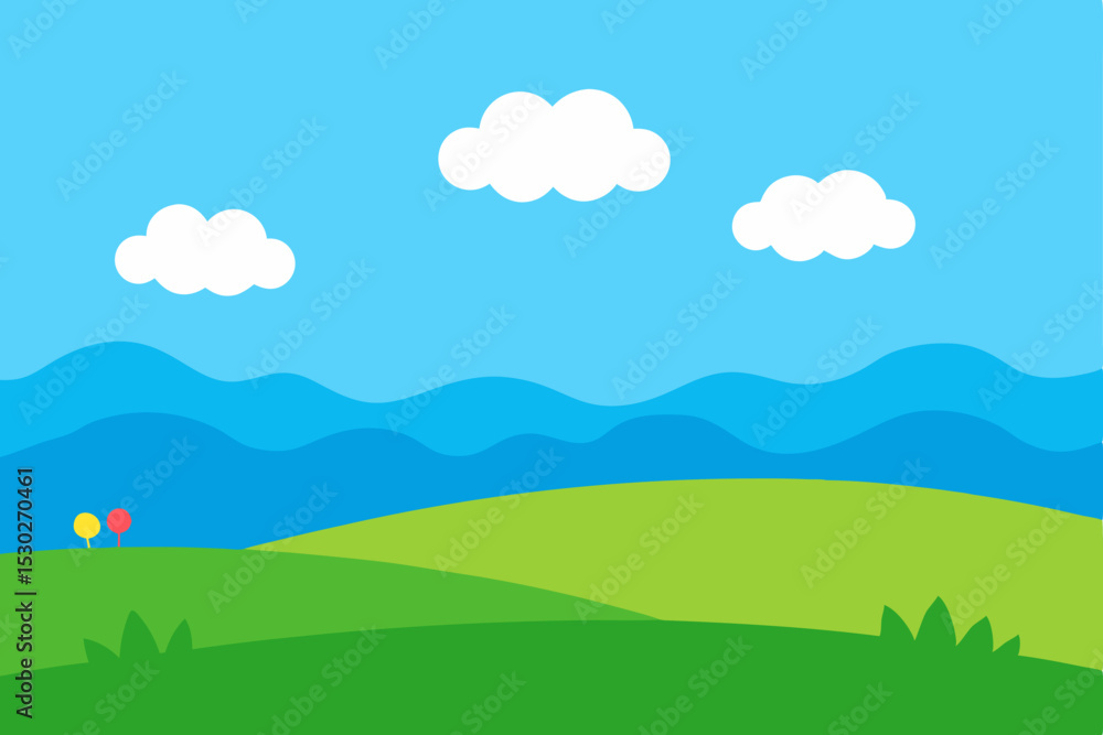 Serene Hillside Landscape A Picturesque View of Rolling Hills under a Sunny Sky Serene Hillside Landscape A Picturesque View of Rolling Hills under a Sunny Sky