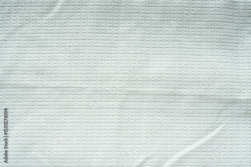 White Waffle Knit Fabric Texture Background