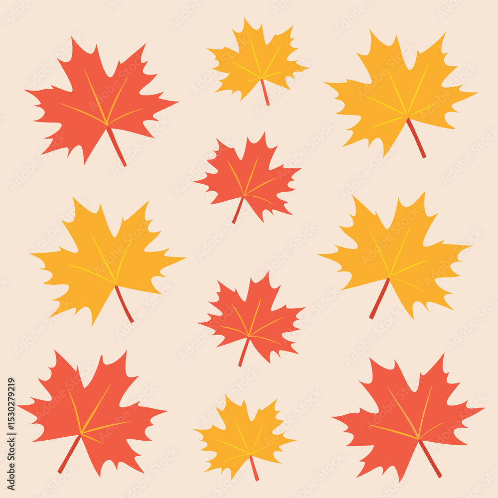 Colorful autumn leaves falling design illustration Colorful autumn leaves falling design illustration