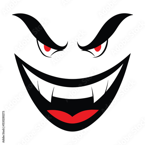Crazy smiling mouth graphic design element