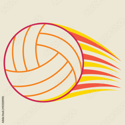 Volleyball player spiking the ball action design