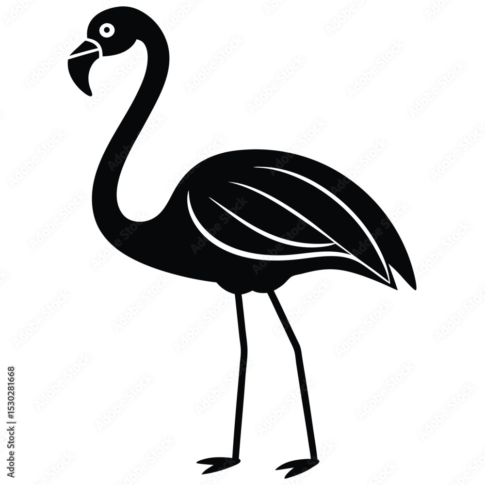 Fototapeta premium Minimalist flamingo design single leg curved neck