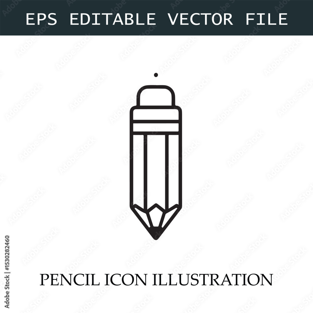 Pencil Icon Black and White Vector Design Image Illustration
Pencil Icon Black and White Vector Design Image Illustration