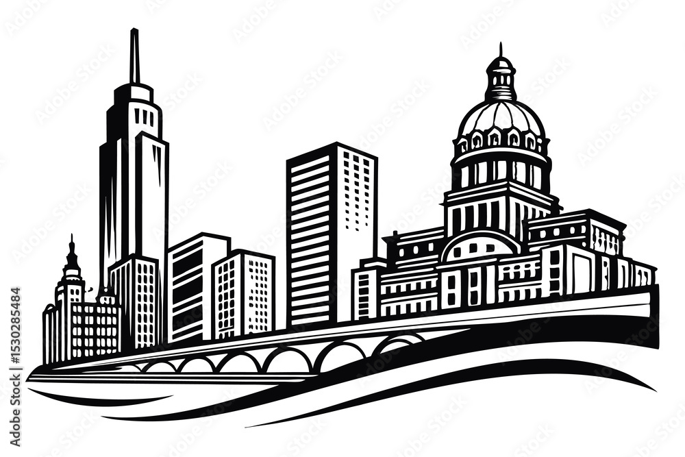 Fototapeta premium city skyline vector