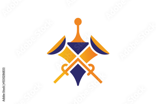 Drum and bugle corps vector art illustration