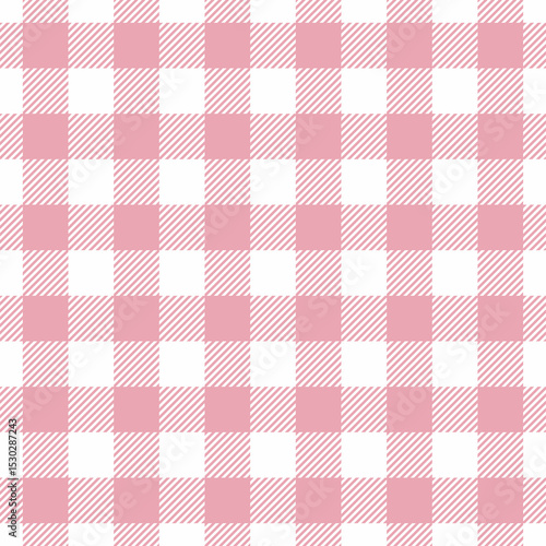 Seamless gingham pattern pink white