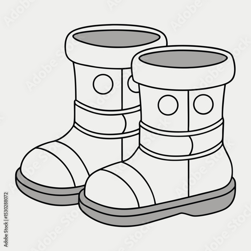 Printable winter boots outline design for doors
