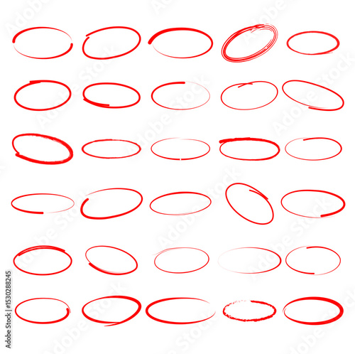 Handdrawn Circle Highlight Elements for Notes, Emphasis, and Creative Design