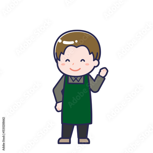 飲食店の店員／ななめ／男性 04