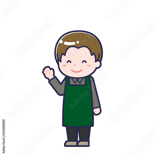 飲食店の店員／ななめ／男性 17