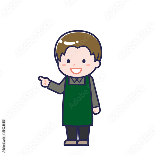 飲食店の店員／ななめ／男性 16