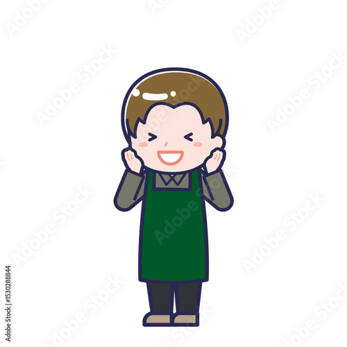 飲食店の店員／ななめ／男性 21