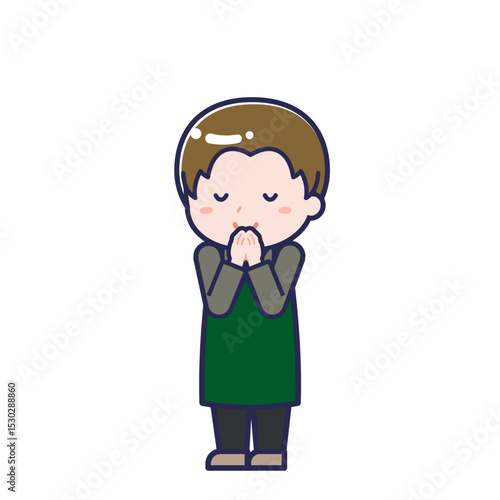 飲食店の店員／ななめ／男性 24