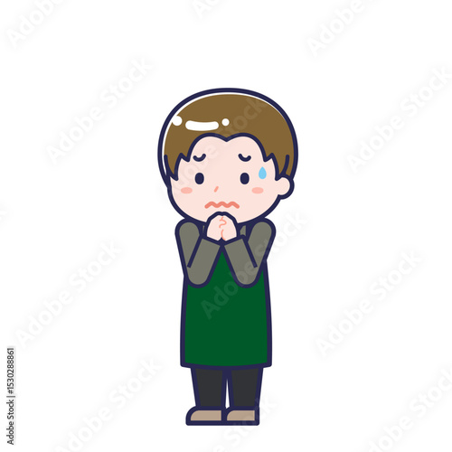 飲食店の店員／ななめ／男性 23