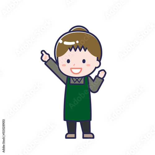 飲食店の店員／ななめ／女性 05