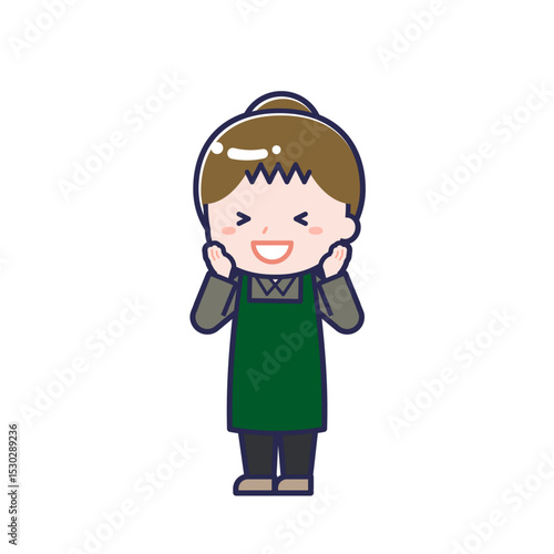 飲食店の店員／ななめ／女性 21