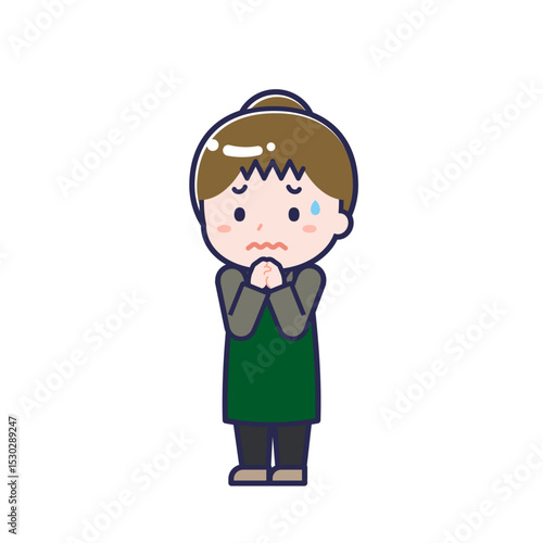 飲食店の店員／ななめ／女性 23