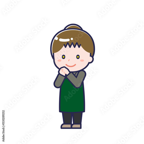 飲食店の店員／ななめ／女性 22