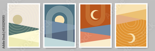 Warm Neutral Color Boho Vector Poster Design