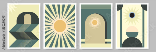 Warm Neutral Color Boho Vector Poster Design