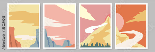Simple Shapes Warm Bohemian Poster Design