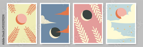 Simple Shapes Warm Bohemian Poster Design