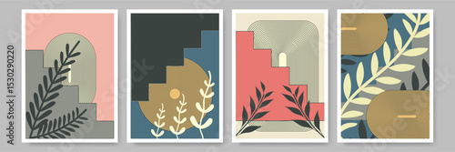 Simple Shapes Warm Bohemian Poster Design
