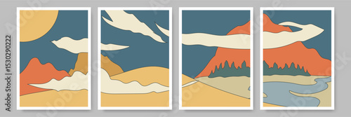 Simple Shapes Warm Bohemian Poster Design