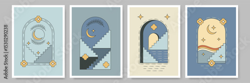 Simple Shapes Warm Bohemian Poster Design