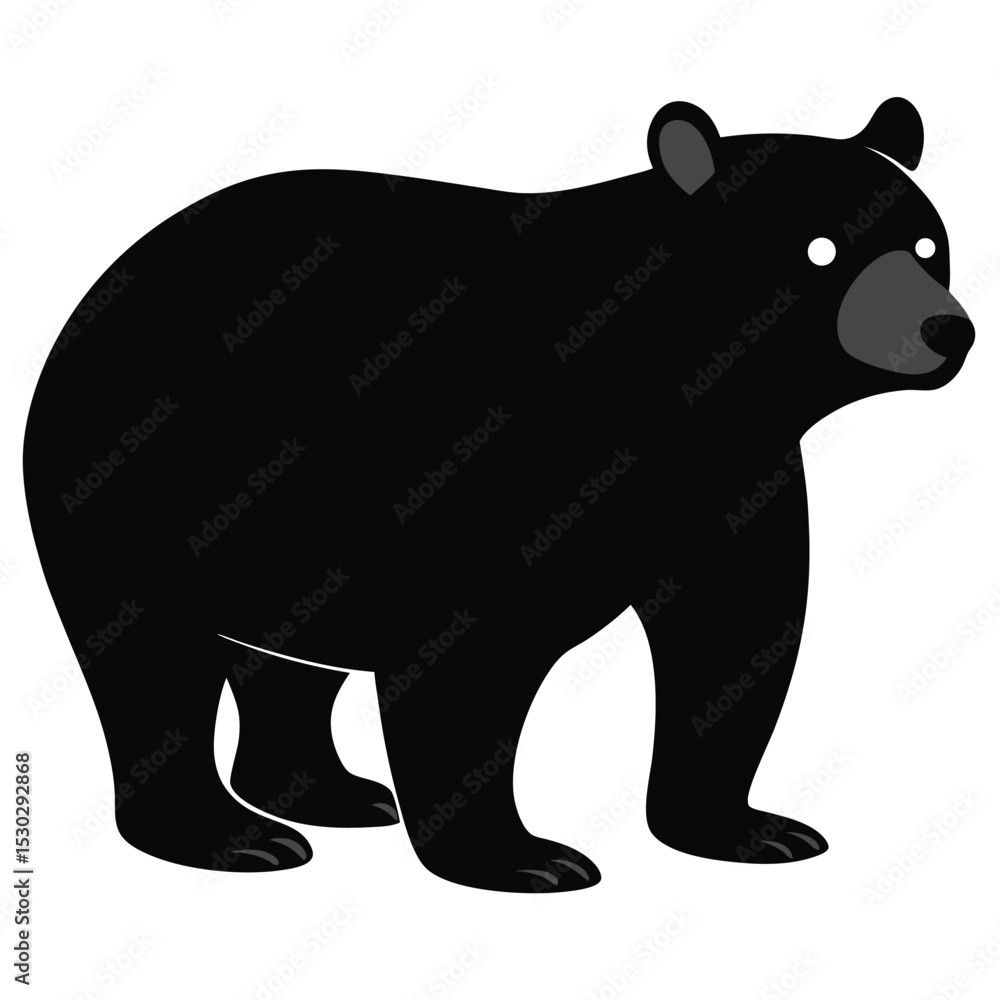 Fototapeta premium Detailed illustration of a black bear in a natural setting