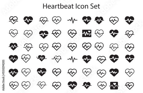 Heartbeat Icon Set , A heart with a pulse line icon
Heart beat icon set.svg